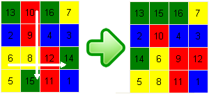 Flat Rubik - Double Shift Puzzle