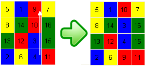 Flat Rubik - Single Shift Puzzle